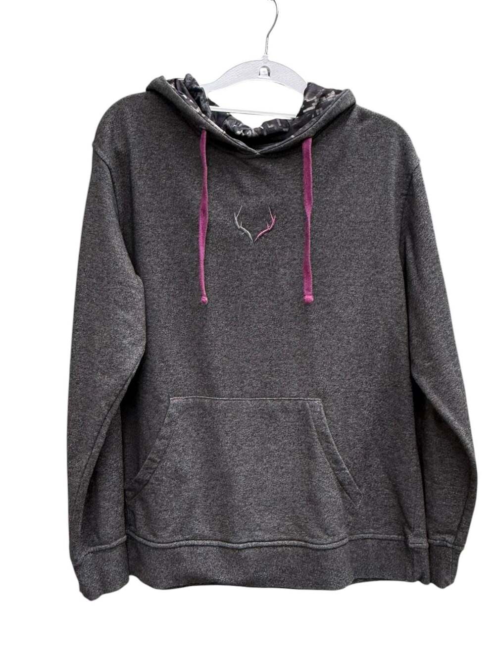 BLACK ANTLER Women's XL Pullover Hoodie Sweatshirt, Camo Hood Hunting, Pockets